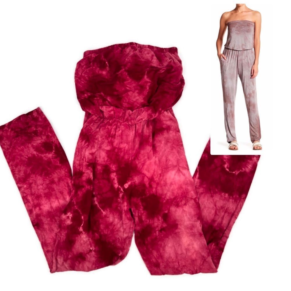 Go Couture Tie Dye‎ Strapless Jumpsuit Sz S